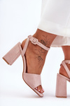 Suede Sandals On Heel Nude Harriet