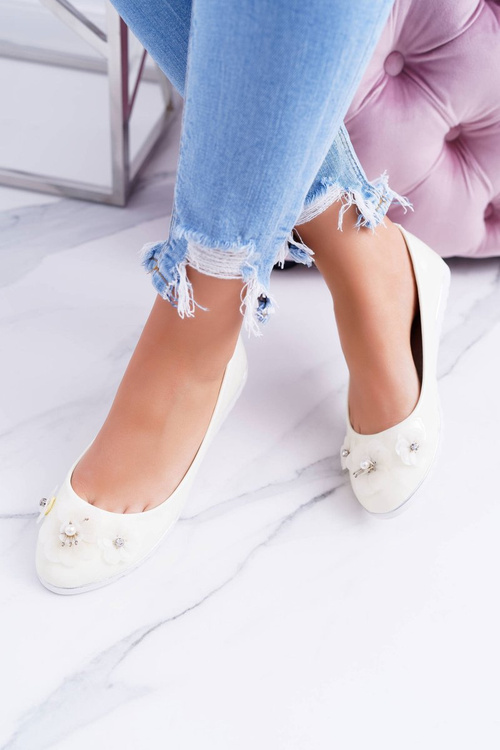 Vices | Lacquered Pastel Women's Ballerinas with Flower Neli