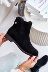 Insulated Low Chelsea Boots With Zipper Eco Suede Black Telluara