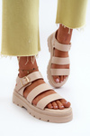 Women's Sandals with Chunky Sole Beige Nicarda