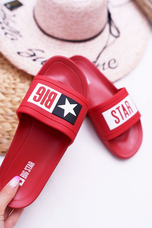 Women's Big Star Flip Flops Red DD274A267
