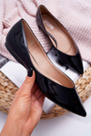 Women's Lacquered Ballerinas Pointed Black Tell Me