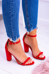 Lu Boo Suede Red Ripley Stiletto Sandals