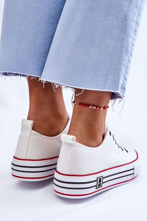 Women's Fabric Sneakers On The Big Star Platform LL274180 White