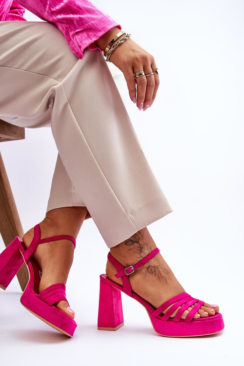 Women's Suede Platform Sandals Fuchsia Verda