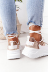 Damskie Sportowe Buty Sneakersy Biało-Złote Melanie