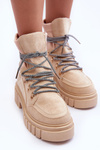 Women's Suede Lace-up Boots Beige Acorn