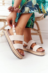 Suede Sandals On A Platform Beige Olimpia