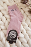 Women's Cotton Socks With A Teddy Bear Pink