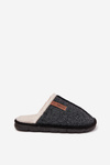 Men's slippers with warm fur Black Darielle