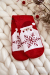 Women's Christmas Socks Santa Claus With Snowflake Cosas Red