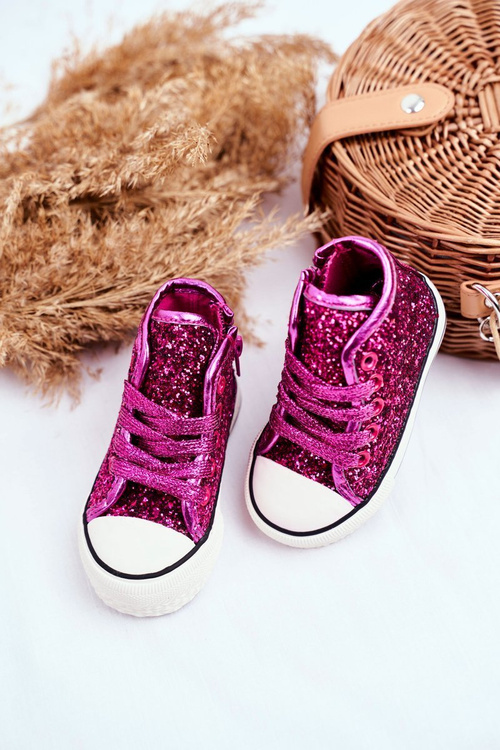 Children's Sneakers With Glitter Fuchsia Ally