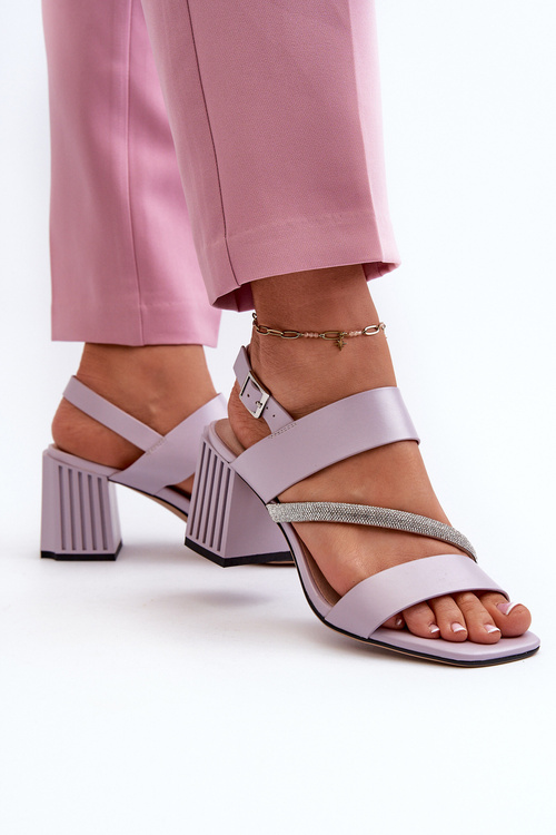 Women's Elegant Sandals with Stiletto Heel Purple D&A MR38-549