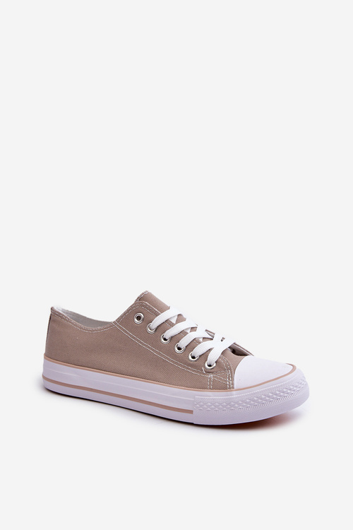 Women's Fabric Classic Low-Top Sneakers Dark Beige Lennabella