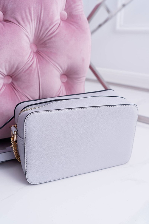 Shoulder Handbag with Golden Chain Grey