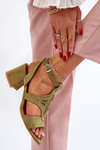 Low Heel Green Sandals Eleriva