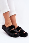 Women's Fur Slippers On Platform Black Talfedi