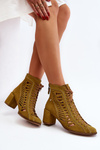 Suede Laced Booties Maciejka 05508-24 Olive