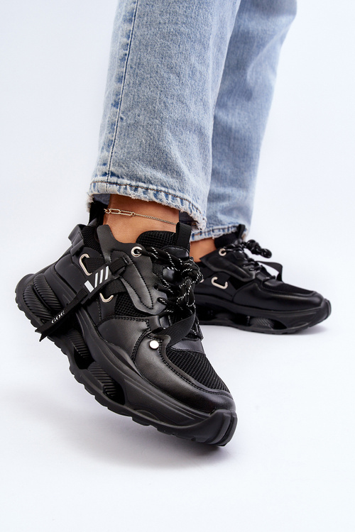 Sneakersy Damskie Czarne GOE NN2N4040