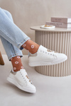 Low Sneakers Made Of Eco Leather With Embellishments White-Silver Cillione