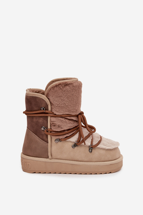 Damskie Śniegowce Z Futerkiem Beżowe D.Franklin DFSH370012