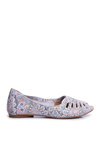 Women's Ballerinas Maciejka Leather White Blue Patterned 03497-13