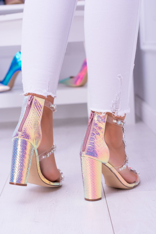 Lu Boo Petrol Danm Sandals Zirconia Champagne Taylor