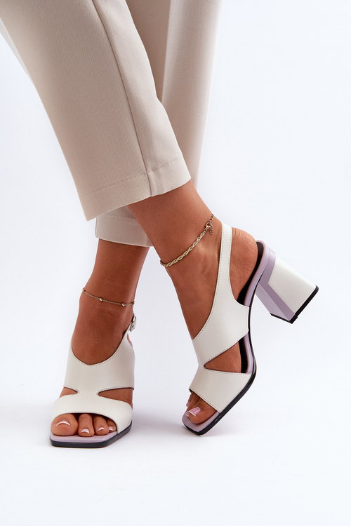 Women's Sandals with White Stiletto Heel D&A MR38-153