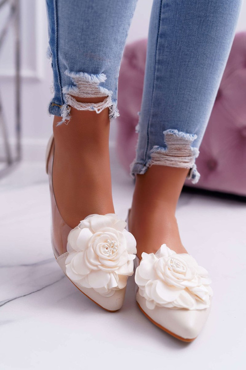 Women's Lu Boo Ballerinas Beige With Flower Transparent Dairin