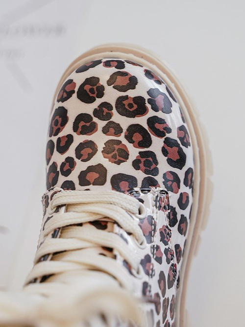 Botki Dziecięce Ocieplane Suwak Beżowo-Brązowe Dolida 2324-1A