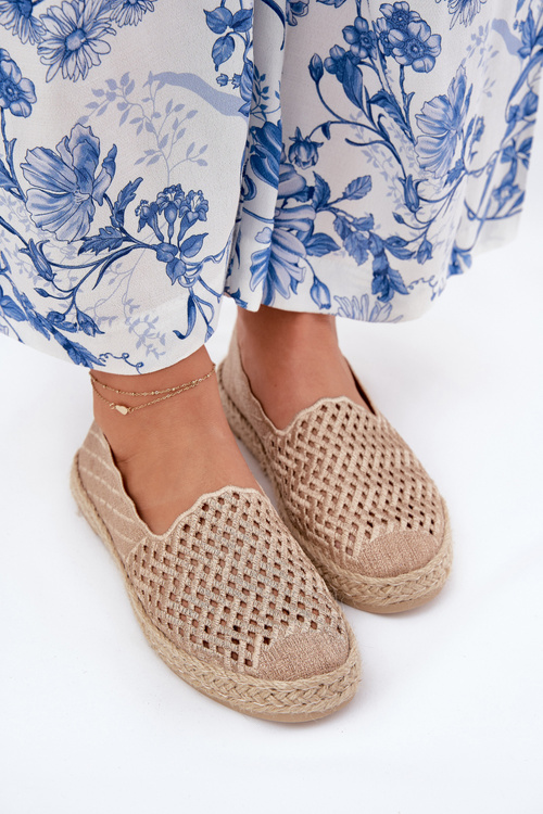 Women's Espadrilles With Weave Beige Vinceza 13625