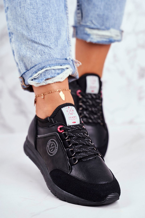 Women's Sport Shoes Sneakers Cross Jeans Black GG2R4046C