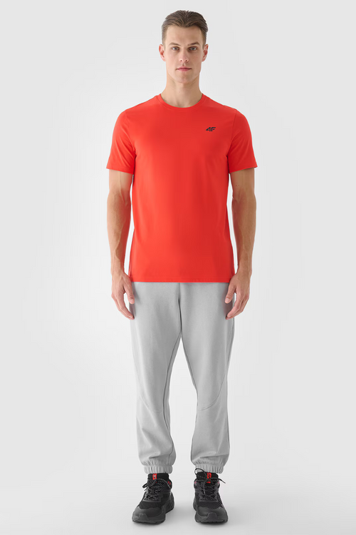 Men's Plain T-Shirt With Logo 4F Orange 4FWMM00TTSHM1843-70S