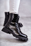 Varnished Boots With Studs Black Palmira