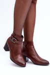 Women's Warm Boots With Decoration Brown Astrid
