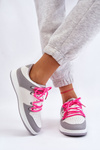 Women's Classic Double Lace Up Trainers White-Grey Jella