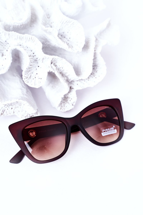 Women's Cat Eye Matt Sunglasses Brown Ombre