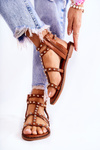Women's Sandals With Studs In Brown Cavos