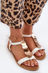 Women's Flat Sandals Made of White Eco Leather Jeritellia