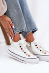 Leather High Top Sneakers Women GOE RR2N4102 White