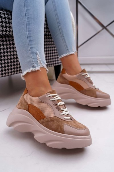 Sporty Women's Shoes Thick Soles Camel Cardamon