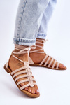 Women's Suede Roman Sandals Beige Sempre