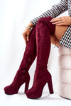 Suede heeled boots maroon Minesa