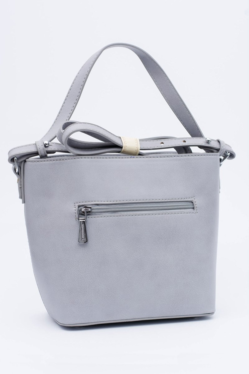Women's Grey Silver Handbag Sack Monnari