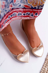 Gold Women's Meliski Ballerinas Hearts Diamond