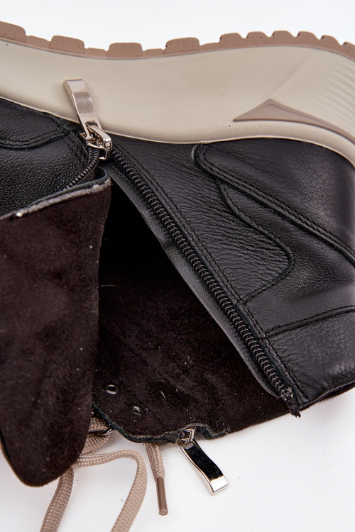 Damskie Botki Sportowe Zamszowe Na Platformie Czarne Zazoo Z1239