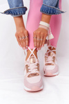 Wedge Sneakers Pink Bye Bye Love