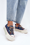 Womens Platform Sneakers GOE RR2N4103 Navy
