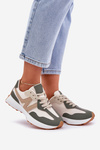 Sneakersy Buty Sportowe Damskie Beżowo-Beżowo Britma