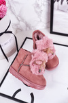 Children's Snow Boots Insulated With Fur Suede Pink Amelia